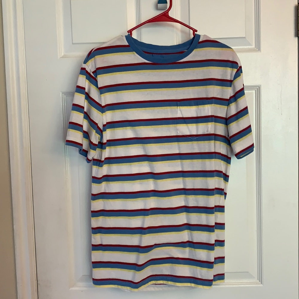 Zine Bonus Blue & Yellow With White Stripe T-Shirt